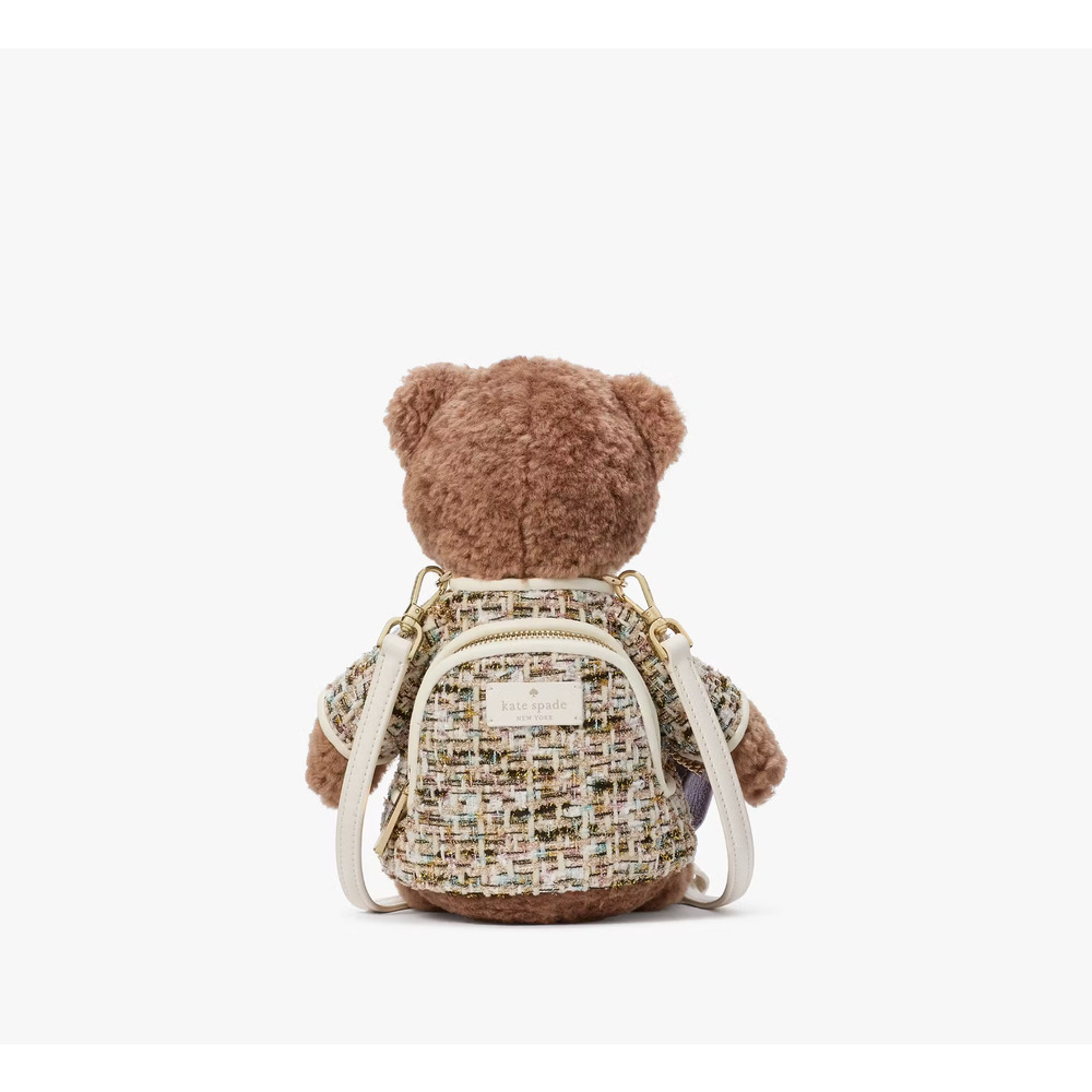 Kate Spade New York Katie Bear Tweed 3D Teddy Bear Crossbody Bag NWT - Picture 5 of 7